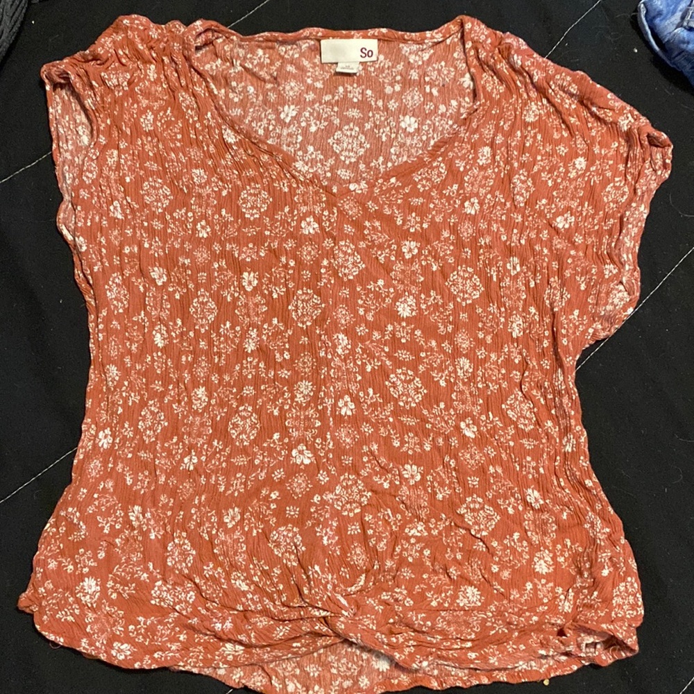 Flower Print Tie front Top